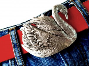 Gürtelschnalle Schwan